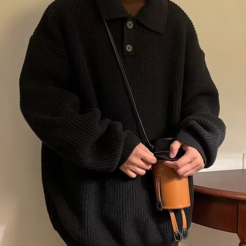 Áo Len Tay Dài Dáng Rộng Thời Trang Phong Cách Hàn Quốc Cho Nam