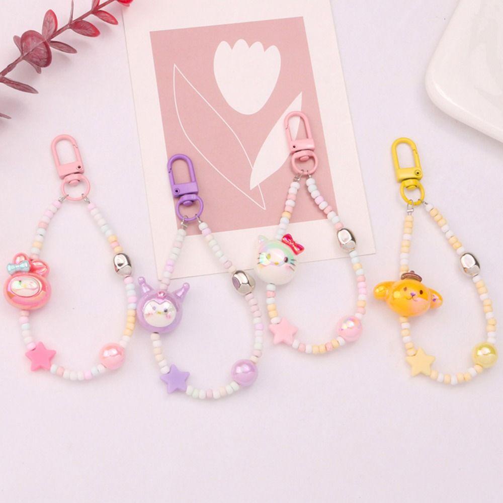 Daiga Búp Bê kuromi mini Xỏ Hạt Bằng acrylic y2k kuromi mymelody Làm Móc Khóa Thủ Công Cho Nữ