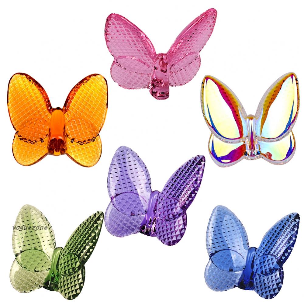 #VOGUEZ#Butterfly Ornament 1 pc 6 màu trang trí bướm pha lê chống đùn
