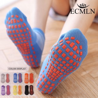 Vớ ngắn ECMLN bằng cotton co giãn thoáng khí chống trượt cho người lớn và trẻ em tập thể thao yoga