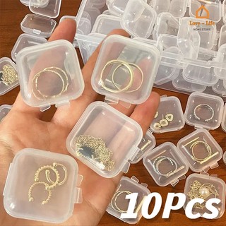 Hộp lưu trữ trong suốt hình vuông di động / hộp đựng bao bì nhựa nhỏ cho nhẫn bông tai / hộp đựng hoàn thiện đồ trang sức gia dụng