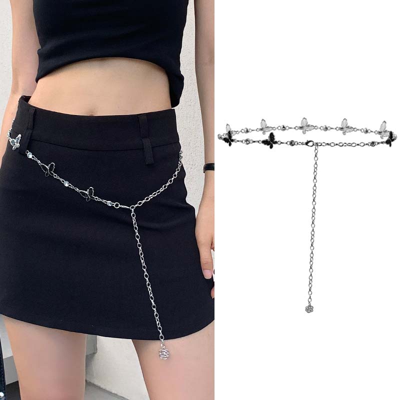 Dây Xích Đeo Thắt Lưng 12 Kiểu Có Đính Đá Hình Bướm Cho Nữ