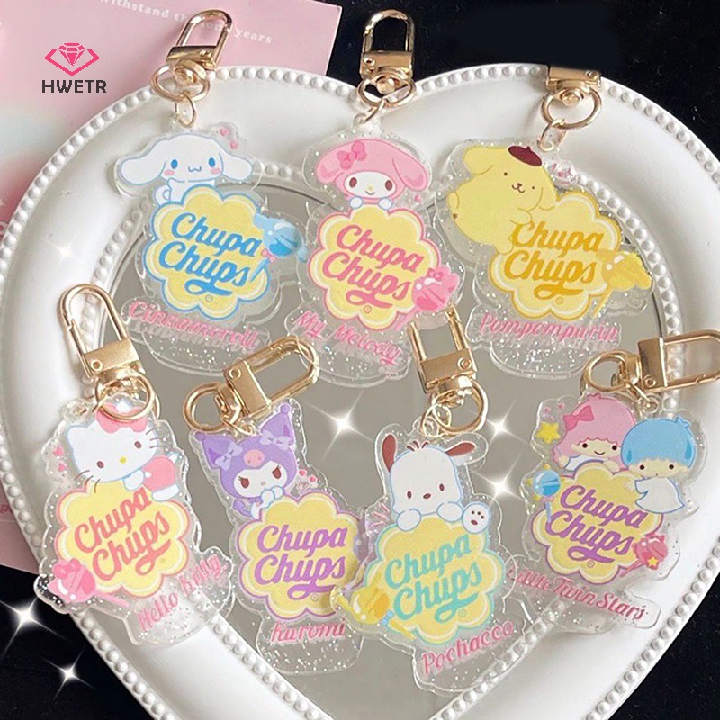 Móc khóa HWETR kiểu Anime Kuromi Sanrio My Melody Kawaii Cinnamoroll trang trí balo đi học