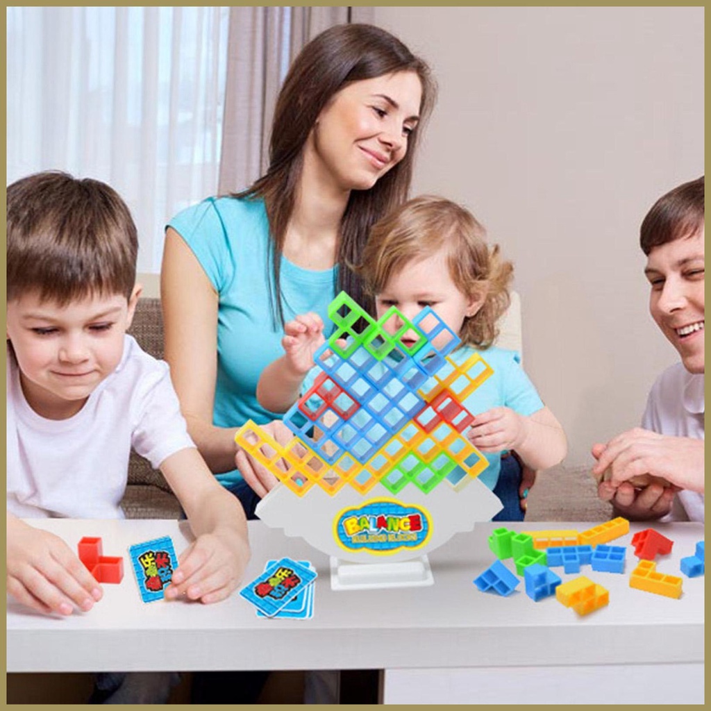 Tower colorful kids balance board trò chơi tương tác block shaped block party với balance stack blocks for paca3vn
