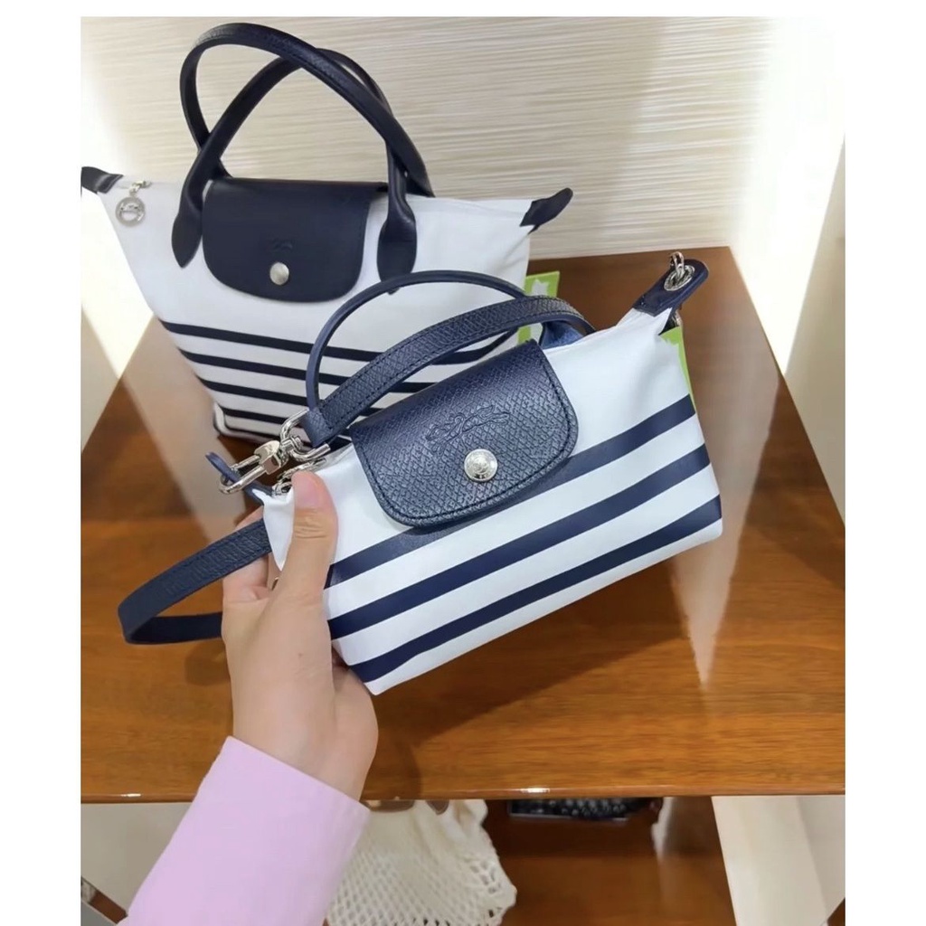 Phong cách mới thời trang túi longxiang mini nữ túi pháp mini điện thoại di động túi mỹ phẩm hand-carrying túi bánh bao cross-body sọc phong cách diy