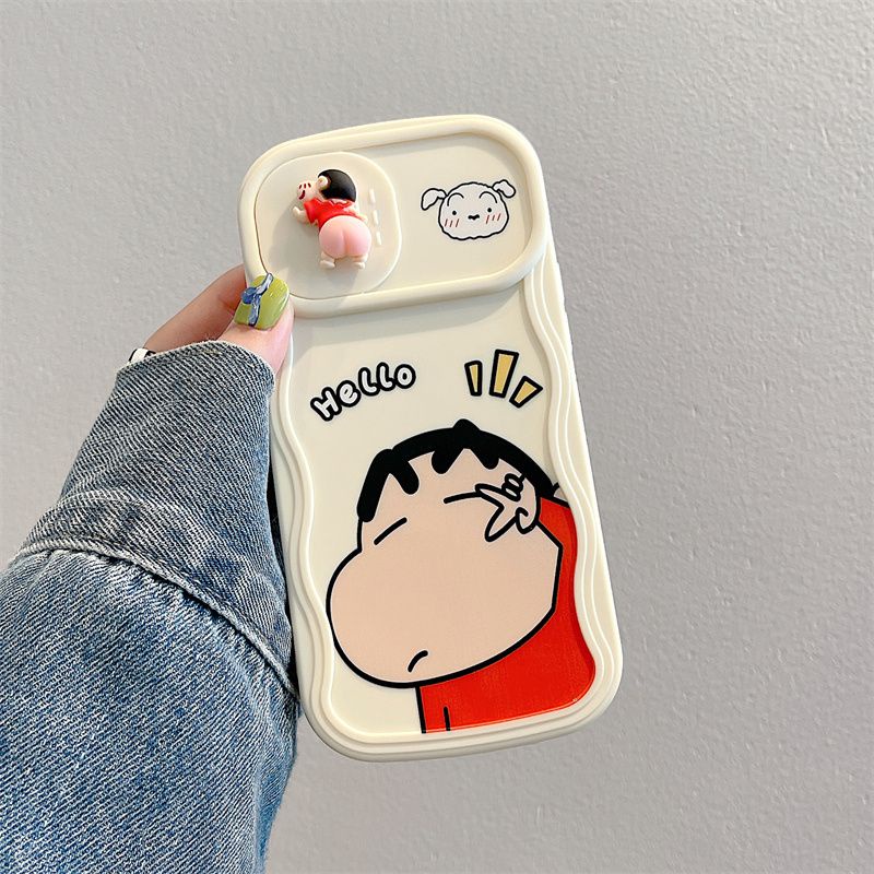 Thích hợp cho iphone 11 12 pro max x xr xs max se 8 plus iphone 13 pro max iphone 14 pro max hi shinnosuke phone case with little toy