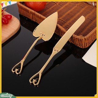 Việt| Bộ dao cắt bánh cưới bộ dao cắt bánh hợp kim kẽm vàng bộ dao cắt bánh dài cho tiệc cưới và thực phẩm cắt bánh ngọt cấp 1 bộ