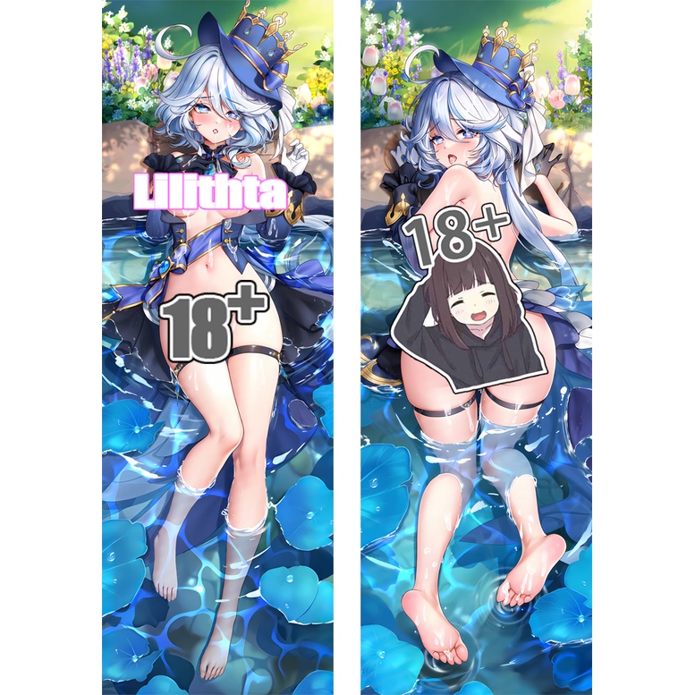 Dakimakura pillowcase genshin impact raiden shogun và furina focalors trò chơi nhân vật anime body-pillow cover phim hoạt hình tùy chỉnh làm cơ thể ném