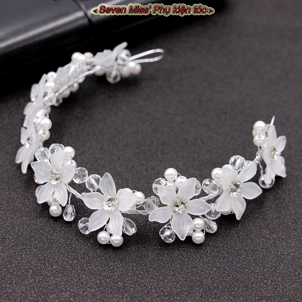 Băng đô nữ party prop nonslip crystal hair accessories with flower