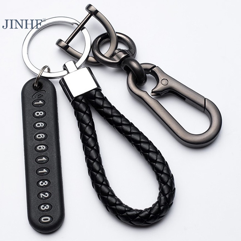 Jinhf anti-lost car key mặt dây chuyền vòng chia móc khóa số điện thoại thẻ chìa khóa xe ô tô tôm hùm clasp móc chìa khóa phụ kiện ô tô hot