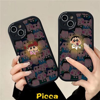 Cặp đôi ốp lưng mềm tương thích cho iphone 11 12 pro max 8 7 6 6s plus se 2020 x xs max 13 14 7plus xr phim hoạt hình dễ thương bút chì màu shin-chan fashion girl boy ốp lưng tpu mềm chống sốc