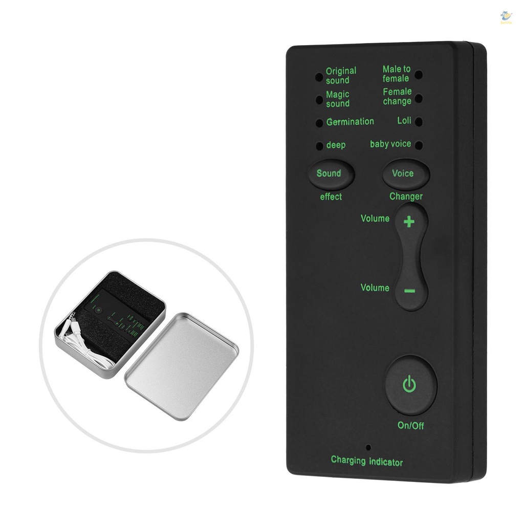 Máy hiệu ứng âm thanh di động mini 3elife m1 thiết bị thay đổi giọng nói card âm thanh bộ thay đổi âm thanh để phát trực tiếp trò chuyện trực tuyến hát cho điện thoại thông minh máy tính bảng