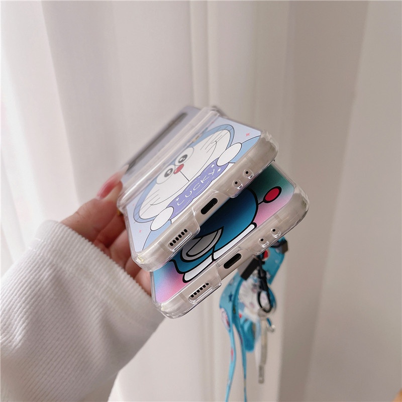 Ốp Điện Thoại PC Cứng Hoạt Hình Doraemon Cho Samsung Galaxy Z Flip 3 Z Flip 4 W23 ZFlip3 ZFlip4