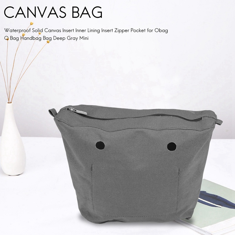 Set 2 Túi vải Mini Màu Trơn Chống Thấm Nước Có Khóa Kéo Dùng Để Đựng Obag O Bag O Bag