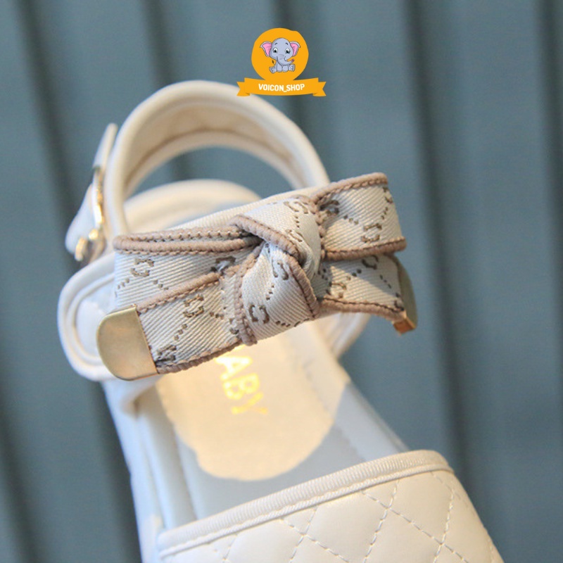 Dép Sandal Cho Bé Gái, Quai Hậu Dán Có Nơ Phong Cách Hàn Quốc Siêu Nhẹ Êm Chống Trượt | V982