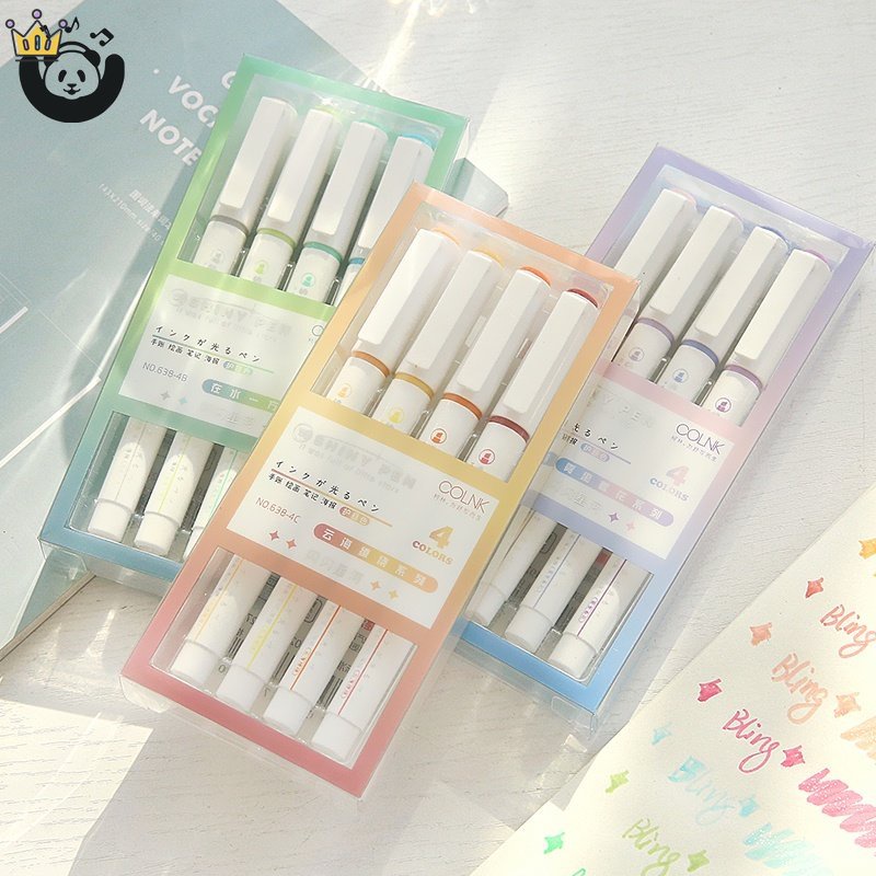 Bộ 4 Bút Lông Đánh Dấu 1-4mm Màu Sắc Lấp Lánh Xinh Xắn JP5VN