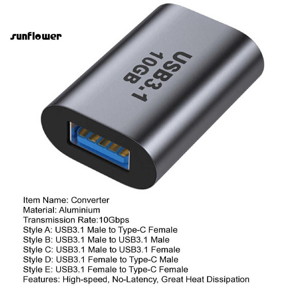 Đầu Chuyển Đổi USB3.1 Male Sang USB3.1 Female 10Gbps Bằng Nhôm Cho Điện Thoại Di Động