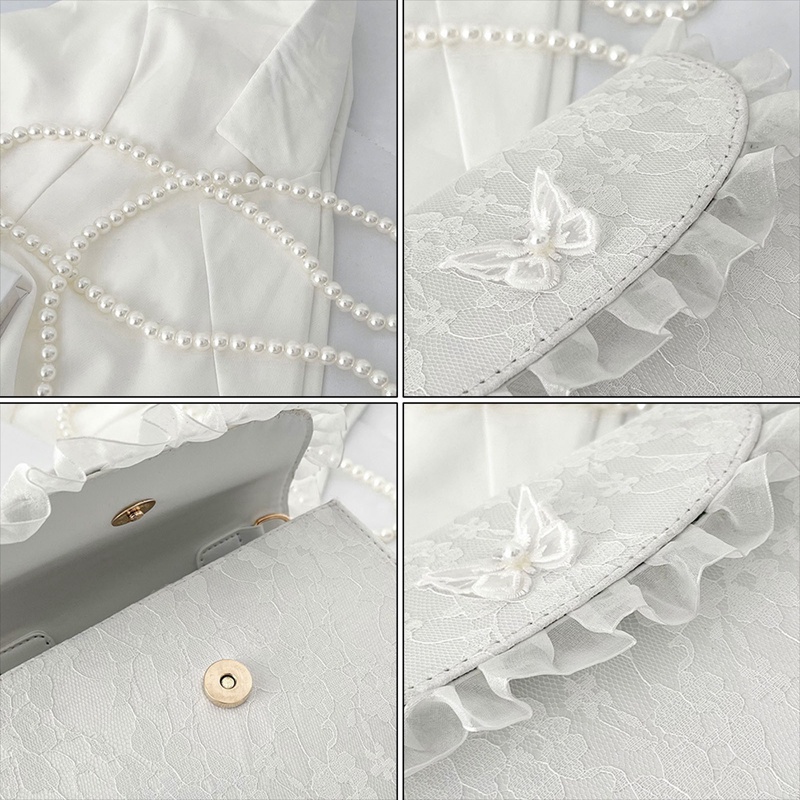 Túi Xách Đeo Chéo Đính Ngọc Trai Thời Trang Dành Cho Nữ