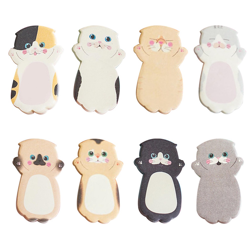 Giấy Dán Ghi Chú Họa Tiết Mèo Hoạt Hình Dễ Thương M4E6