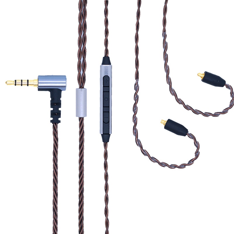 Dây Cáp Tai Nghe MMCX Xoắn Bằng Đồng Trong Suốt 3.5MM Cho Shure SE215 / SE315 / SE425 / SE535 / SE846