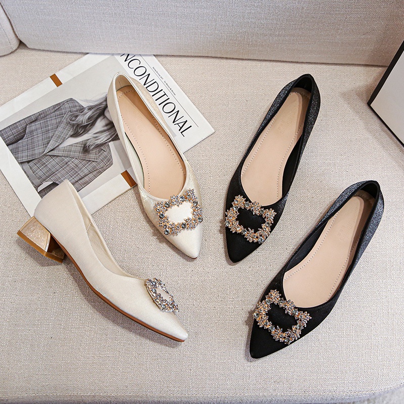 Giày Cao Gót Mũi Nhọn Màu Sắc Thời Trang Cho Nữ