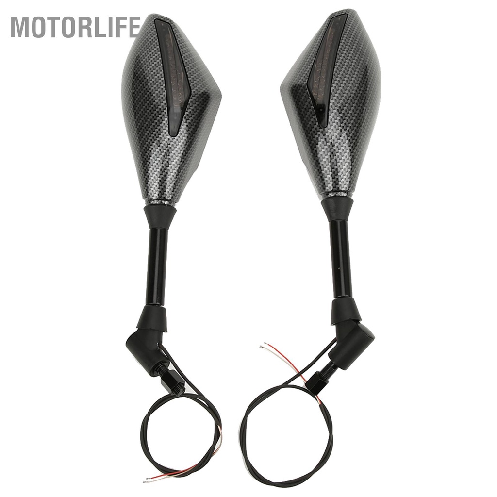 Gương Chiếu Hậu Tích Hợp Đèn LED Xi Nhan Gắn Tay Lái Xe Máy 10mm