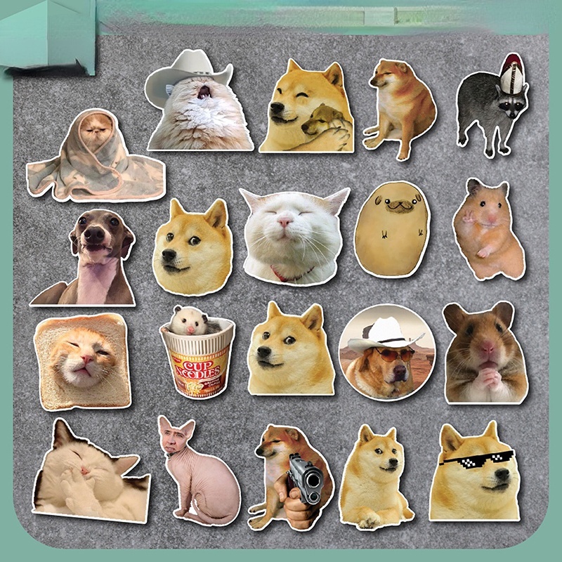 Combo 50 Sticker Meme chống nước sticker dán laptop, điện thoại, đàn guitar, mũ bảo hiểm, vali
