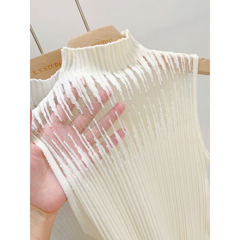 Áo Croptop Sát Nách Cổ Lọ Thiết Kế Khoét Quyến Rũ
