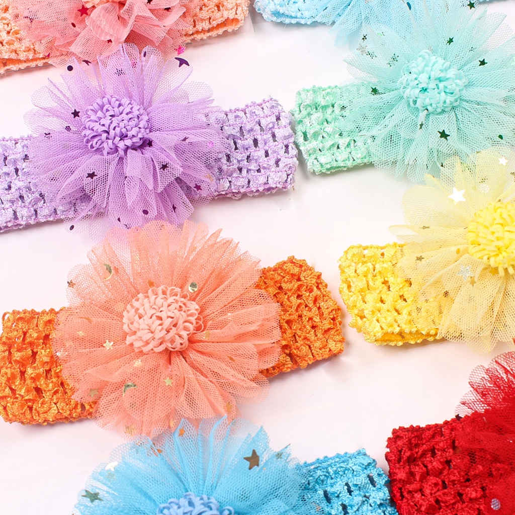 Băng Đô Hoa Rỗng Màu Kẹo Mùa Hè Mới Cho Bé Gái Sơ Sinh