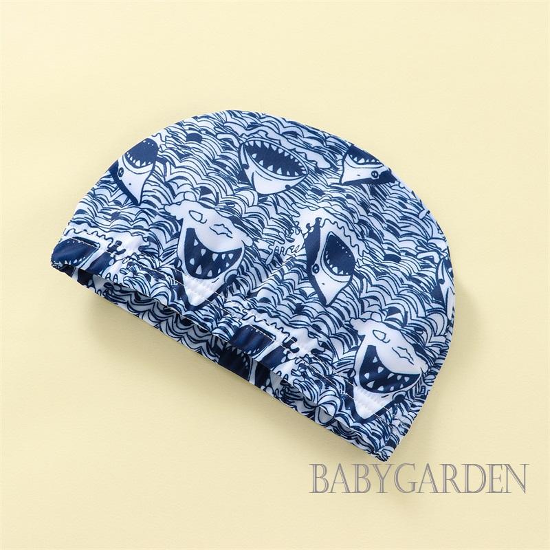 Bộ Đồ Bơi Liền Thân Tay Ngắn Cổ Tròn Kèm Nón In Họa Tiết Cá Mập Dễ Thương Thời Trang Mùa Hè Cho Bé Trai Từ 0-4 Tuổi