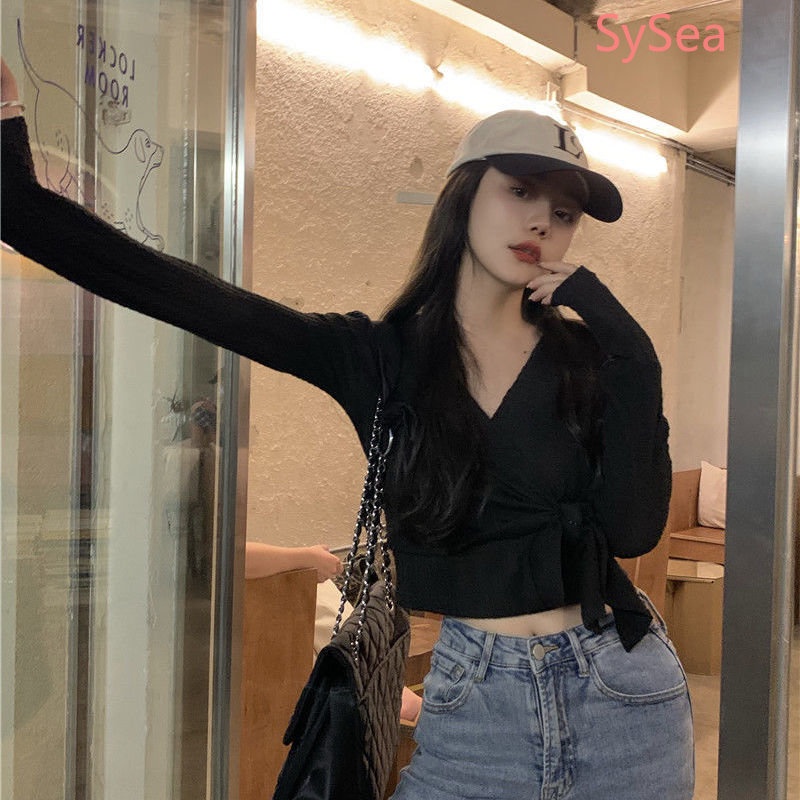 Áo Kiểu Tay Dài Cổ Chữ V Thời Trang Quyến Rũ Cho Nữ