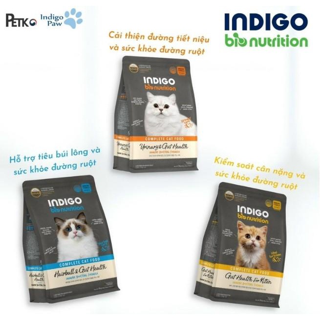 Hạt Cho Mèo Indigo Gói Nguyên 400g - Thức Ăn Hạt Cho Mèo Bổ Sung Lợi Khuẩn