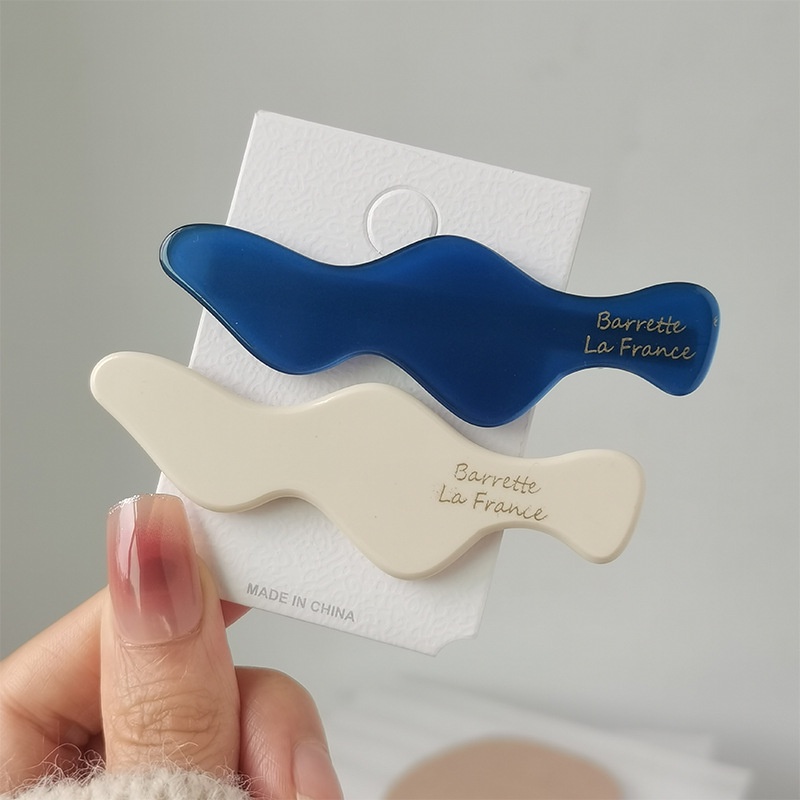 Kẹp Tóc Mỏ Vịt Mái Màu Xanh Dương Và Trắng Phiên Bản Hàn Quốc Tinh Tế Dành Cho Bạn Gái Thẻ