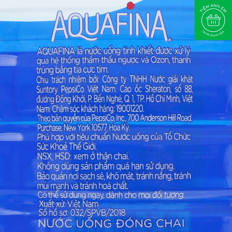 Nước tinh khiết Aquafina can to 5 lít
