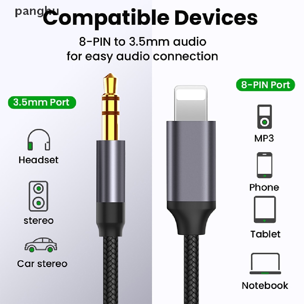 Dây Cáp Nối Dài Chuyển Đổi Âm Thanh AUX Giắc Cắm 3.5mm Chuyên Dụng Cho iPhone 14 / 13 / 12 / 11