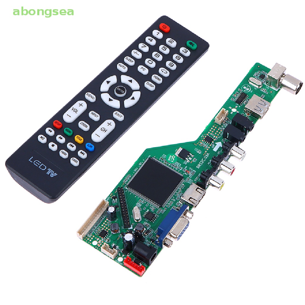 1 Bộ Bảng Mạch Chủ TV LCD RR52C.03A Hỗ Trợ DVB-T DVB-T2 Kèm Remote Điều Khiển