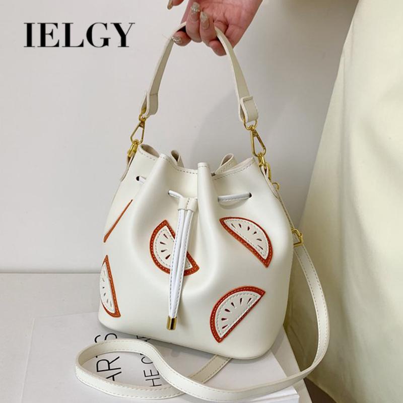 Túi Dây Rút Đeo Vai Sức Chứa Lớn Họa Tiết Trái Cây Dễ Thương Cho Nữ