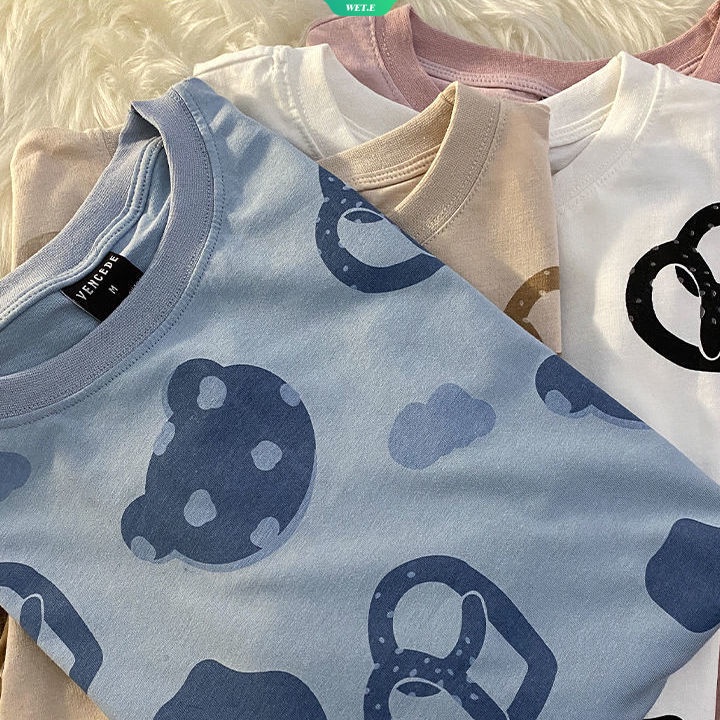 Áo Thun Ngắn Tay Dáng Rộng Thời Trang Mùa Hè Hàn Quốc 2023 Dành Cho Nữ