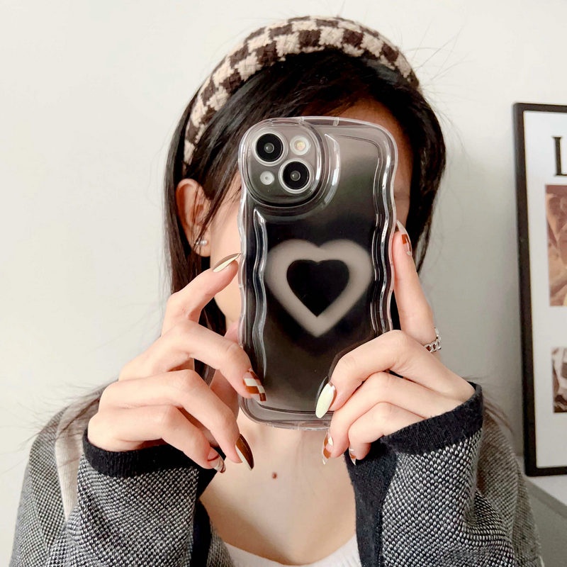 OPPO Reno 8T 8 7 6 5 4 5f 4f 8Z 7Z Reno8 Reno7 Z Reno8Z Reno7Z Reno5 Reno5F Reno4F Reno6 Reno4 4G A77 5G Round Fine Hole Camera Gradient Simple Waves Edge Clear Soft Phone Case BW 48