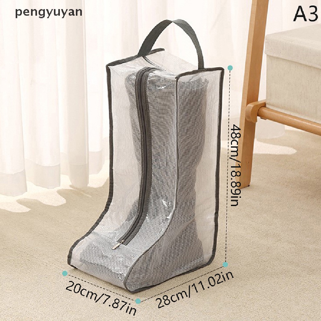 [pengyuyan] Túi Đựng Giày Bốt Trong Suốt Chống Nước Chống Bụi Có Khóa Kéo Nhỏ Gọn [Mới]