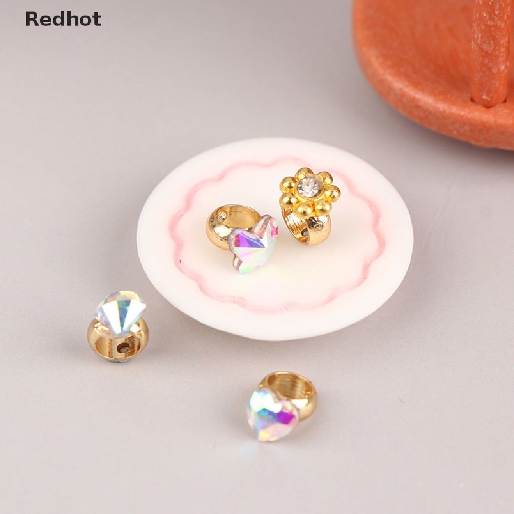 &lt; Redhot &gt; Nhẫn Kim Cương Hình Hoa Hướng Dương / Bướm / Trái Tim Mini Trang Trí Nhà Búp Bê Thu Nhỏ 1: 6