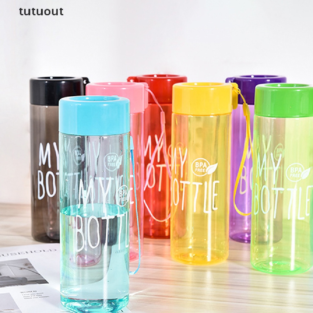 Bình Nước Thể Thao 500ml Bằng Nhựa Chống Rơi Có Dây Đeo