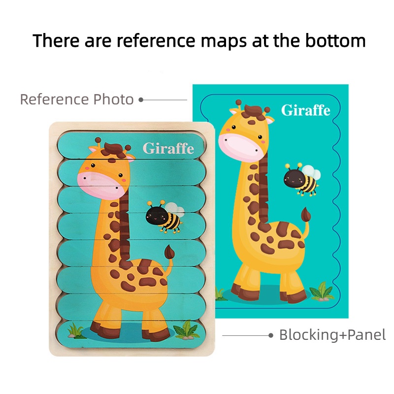 Đồ Chơi Xếp Hình 3D Hai Mặt Bằng Gỗ Giáo Dục Theo Phương Pháp Montessori Cho Bé