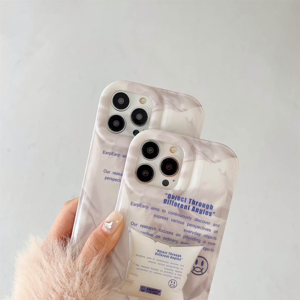 Ốp Điện Thoại TPU Dẻo Họa Tiết Mặt Cười Kèm Giá Đỡ Chống Sốc / Rơi Cho iphone 14 Pro Max 13 12 11