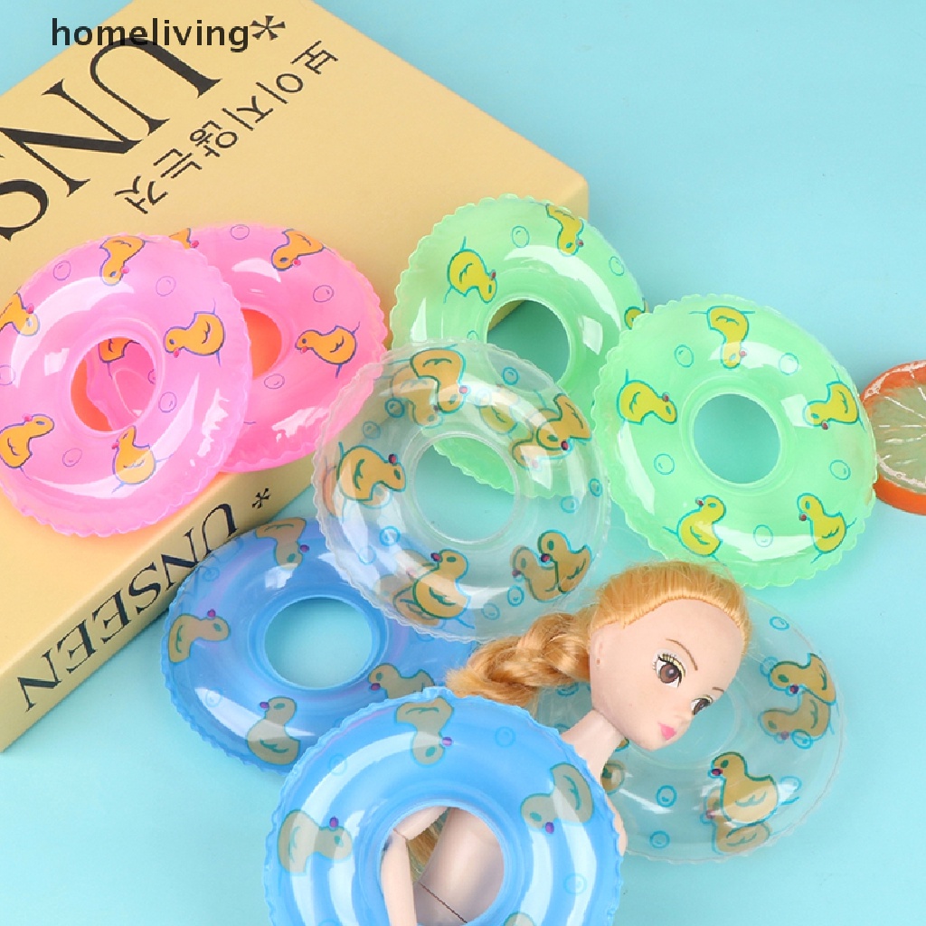 Set 2 Phao Bơi Tròn Hình Chú Vịt Dễ Thương Cho Nhà Búp Bê