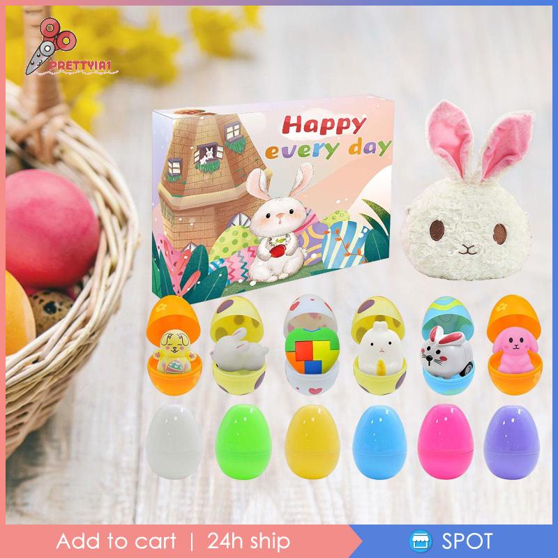 [Prettyia1] Đồ Chơi Quả Trứng Phục Sinh Nhiều Màu Sắc Kèm Túi Đựng