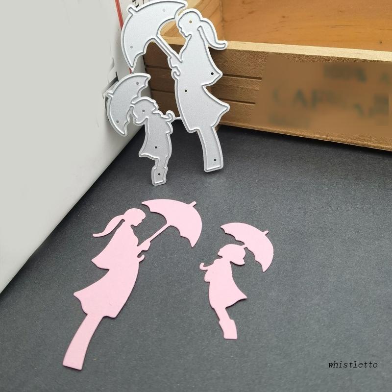 Khuôn Cắt Giấy Kim Loại Hình Mẹ Và Con Gái Xinh Xắn