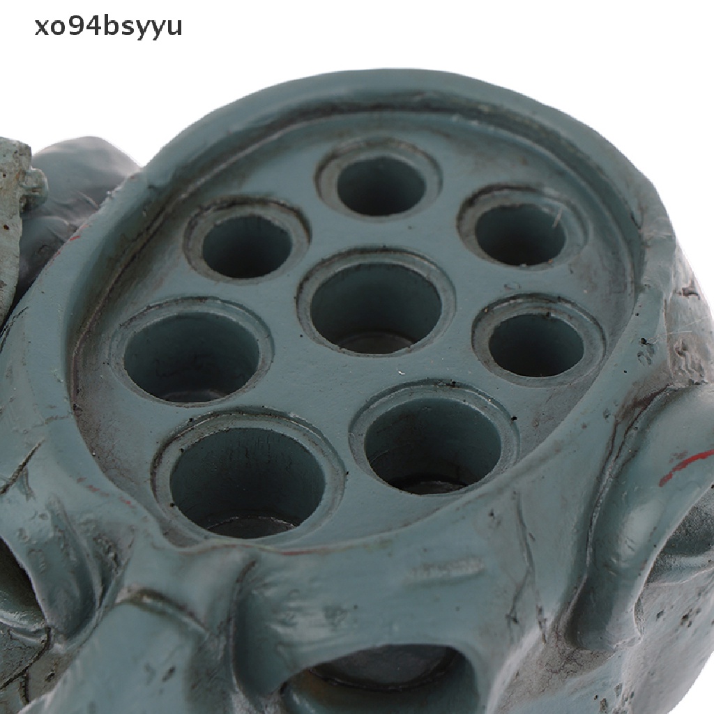 Cốc Đựng Mực Xăm 7 / 8 Lỗ Xo94Bsyu Hình Đầu Lâu Bằng Nhựa Resin Cứng