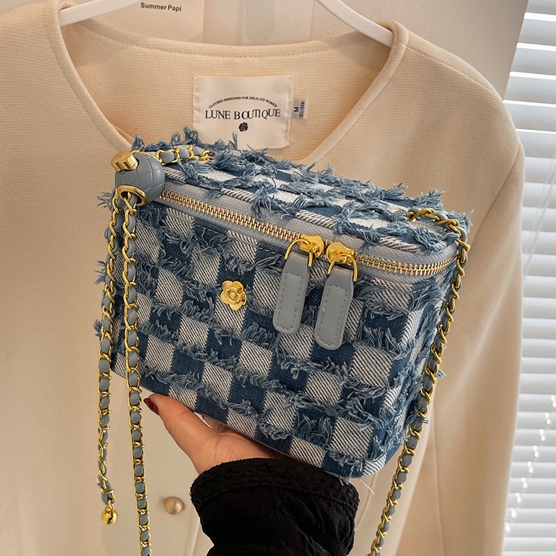 Túi Đựng Mỹ Phẩm Bằng Vải denim Kiểu Mới 2023 Thời Trang Mùa Hè