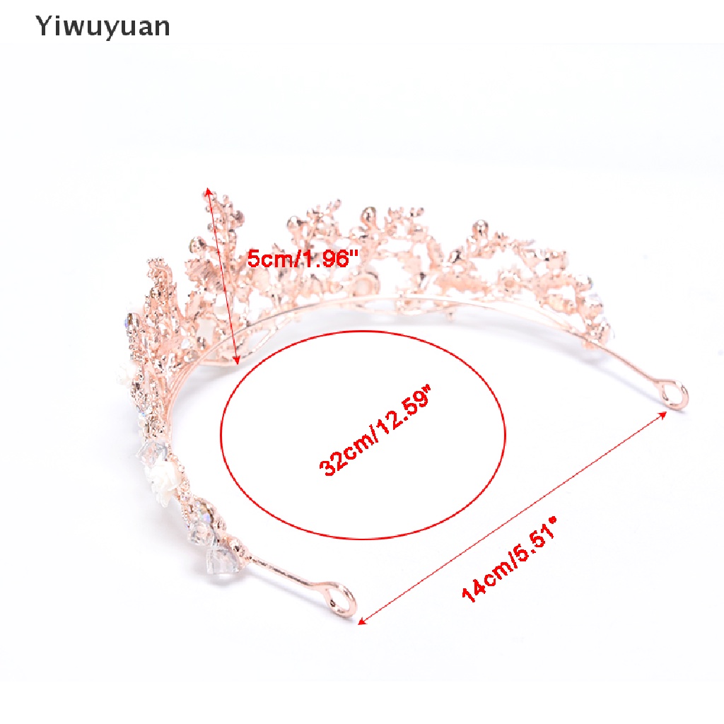 < Yiwuyuan > Vương Miện Đội Đầu Cô Dâu Đính Đá Pha Lê Màu Vàng Phong Cách Baroque